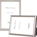 5x7 Picture Frame Champagne Brushed Modern Simple Thin Aluminum Metal Photo Frame with HD Real Glass, Display for Tabletop and Wall Collage. (2 Pack)