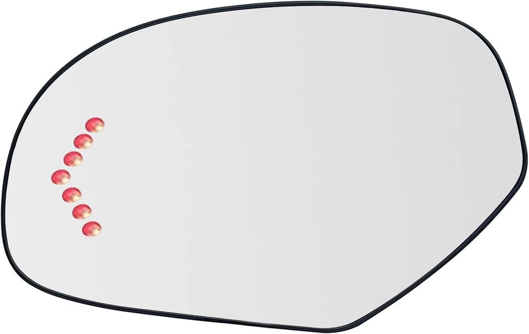 Driver Side Heated Mirror Glass Replacement For 2007-2013 Cadillac Escalade Yukon Suburban Silverado GMC Sierra Tahoe Avalanche Sierra - Side Mirror with Rear Holder and Turn Signal