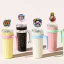 10Pcs 0.4in 67 Straw Cover Toppers for Stanley Cup 30&40oz Accessories Decor,6 7 Ornament Merch Stuff Gifts Party Favors,Silicone Reusable Straw Hats