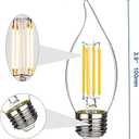 BORT C35/CA11 Chandelier led Light Bulbs, Dimmable 4W Equivalent to 40W LED Candelabra Bulbs, 2700K Warm White, E26 Standard Base LED Bulbs, Flame Tip (12 Pack)