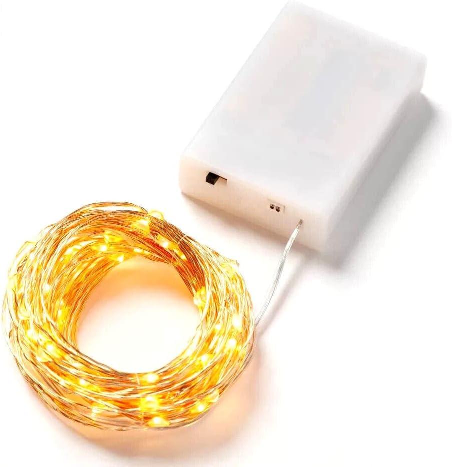 Room Essentials 90ct Extended LED Fairy Lights, 30 ft Gold Color Starry String with Copper Wire, USB or Battery Powered (1)