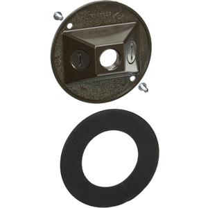 Hubbell-Raco 5197-2 Round Cluster Cover, for Use with Weatherproof Boxes, Die Cast Zinc, Powder Coated
