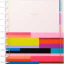 Happy Planner Undated Plans + Notes Monthly Planner Notebook Journal, 12-Month Planner, Colorblock Brights Theme, Big Size, 95 Pages, 4 Dividers, 12 Planner Sticker Sheets, 8 1/2" x 11"