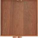 MAONAME Large Cherry Wood Serving Tray with Handles, 24 inches Square Ottoman Tray, Wooden Serving Board for Party Breakfast Dinner, Classic Charcuterie Board for Meat, Cheese & Appetizers