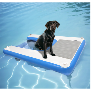 Inflatable Water Ramp for Dogs 60" L x 40" W - Durable, Puncture-Resistant Surface Ensures Safe and Easy Access to Water for Dogs Up to 230 Pounds, Perfect for Pools, Lakes, and Beaches