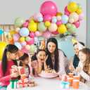 Pastel Balloon Arch Kit, Macaron Balloon Garland Kit with Sage Green Pink Blue Yellow Orange Hot Pink DIY Latex Balloon Garland Arch Kit for Birthday Party Baby Shower Wedding Bridal Decorations