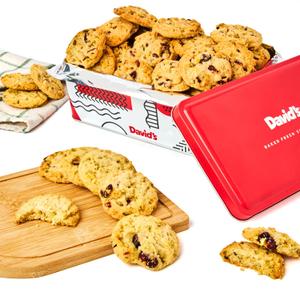 David's Cookies Cranberry Pistachio Biscuits Sweet Sampler Tin - Irresistible Crunch, Snacks And Bakery Treats - Ideal for Snacking And Gifting - Delicious Gourmet Food Gift For All Occasions 9.3oz (EXP 11/22/26)