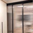 HOHOFILM Reeded Glass Window Film,Privacy Window Film,Frosted Window Vinyl,Static Cling Tint,Non Adhesive Film (35.4x78.7)