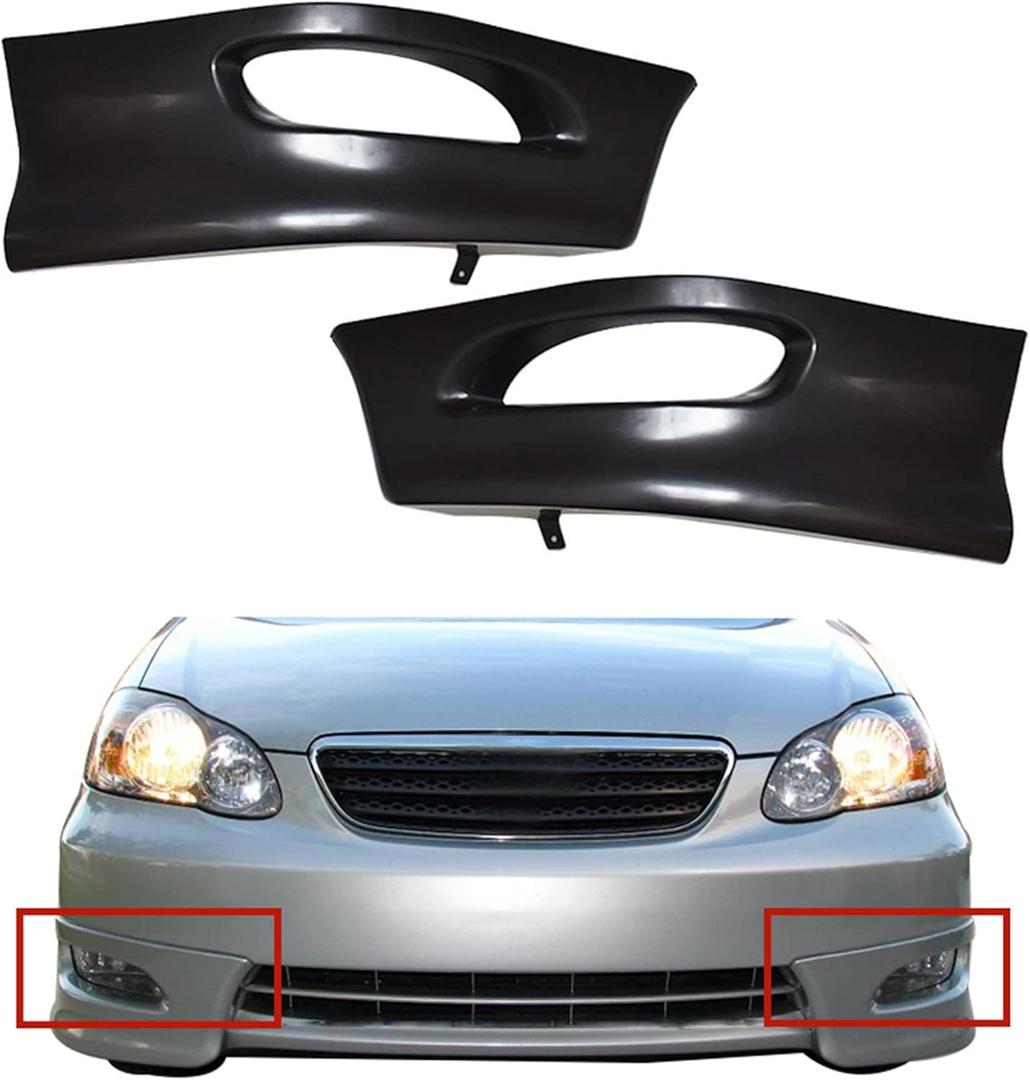 Front Bumper Lip Splitter Chin Spoiler S Style Front Wrap Angle Body Set Replacement for Corolla 2005 2006 2007 2008