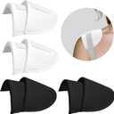 Zaruatu 4 Pairs Reusable Shoulder Pads, Removable Shoulder Pads for Womens Clothing, Washable Breathable Soft Sponge Pads for Men Sloping High Low Shoulders Blazer Suit (Black & White)