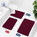 Buganda Memory Foam Bath Mat, 55" x 24", Ultra Soft Bathroom Rugs, Water Absorbent and Machine Washable Bath Rug Runner for Bathroom, Shower, and Tub, Burgundy