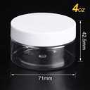 SATINIOR 12 Pack 2 oz Plastic Container Jars with Lids Round Clear Travel Cosmetic Container Jars for Toiletries, Lotion, Cream, Ointment, Makeup, Rhinestone, Sample, Kitchen Storage(White)