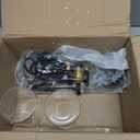 9MMML 3 Lights Black and Gold Chandelier, Modern Glass Ceiling Chandelier Light Fixture for Dining Room, Kitchen, Over Table,Foyer, E26 Base