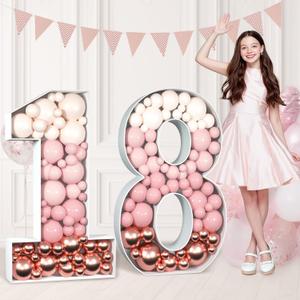 imprsv 3FT Mosaic Numbers for Balloons 18th Birthday Decorations Mosaic Number Frame 18 Large Numbers for Party Number Balloon Anniversary Decor
