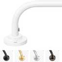 Hei!Dear White Curtain Rod, Modern Adjustable 5/8 Inch Wrap Around Window Rod for 28-48 Inch Windows, Sleek Curved Design, Heavy Duty Decorative Curtain Rod for Bedroom or Living Room