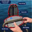 Snap Lock Rope Float – Patented No-Untie 2-Piece Split Ring Buoy – Heavy Duty Marine Grade Marker for Mooring, Crab Traps & Pool Divider Rope (Fits 3/8" to 1" Line), Red
