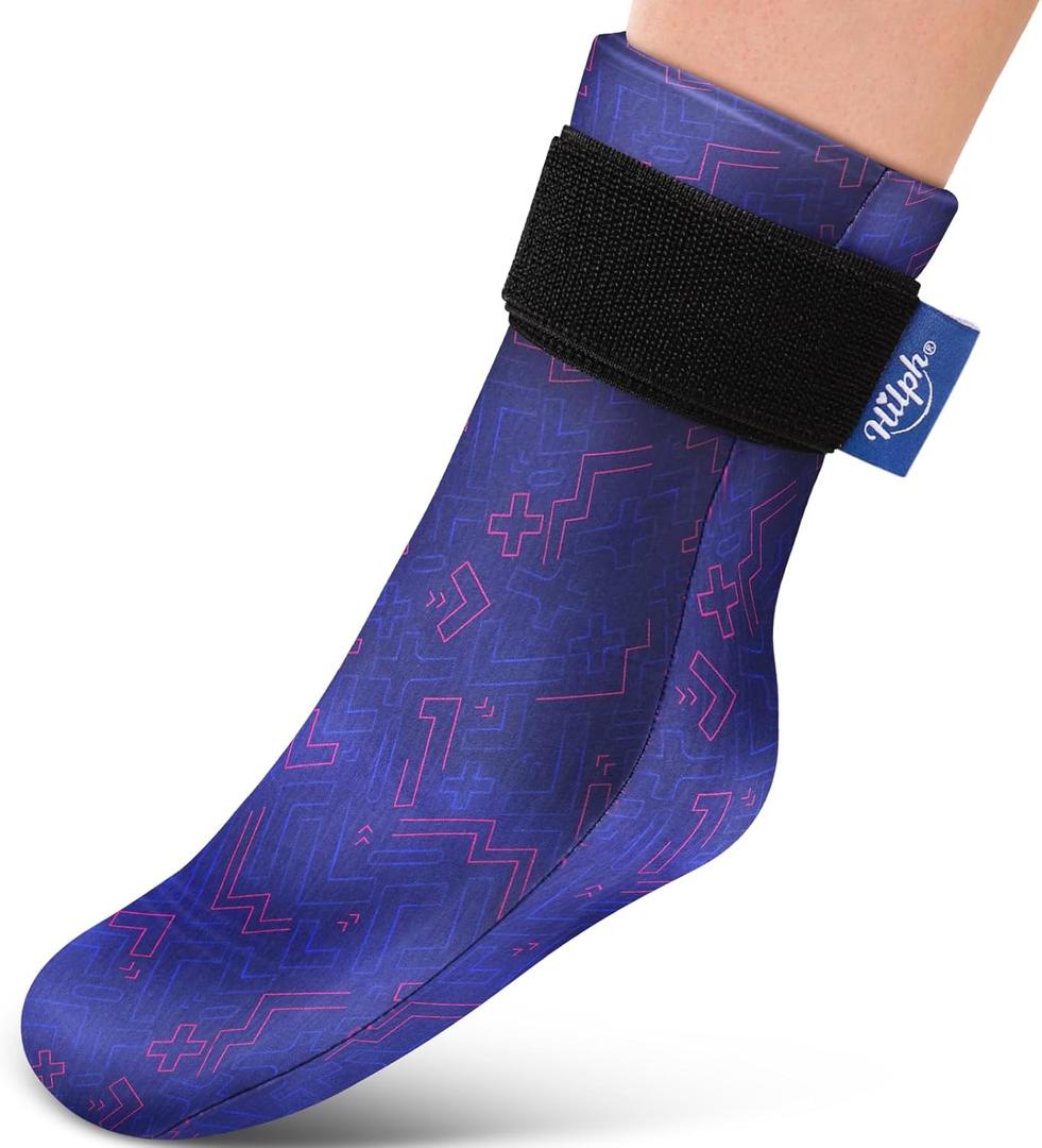 Hilph Full Foot Ice Pack Gel Sock for Hot & Cold Therapy - Reusable Cooling Sock for Toe Pain, Plantar Fasciitis & Hot Feet - Easy Slip On Design for Chemotherapy, Postpartum Recovery, 1-Pack, Blue