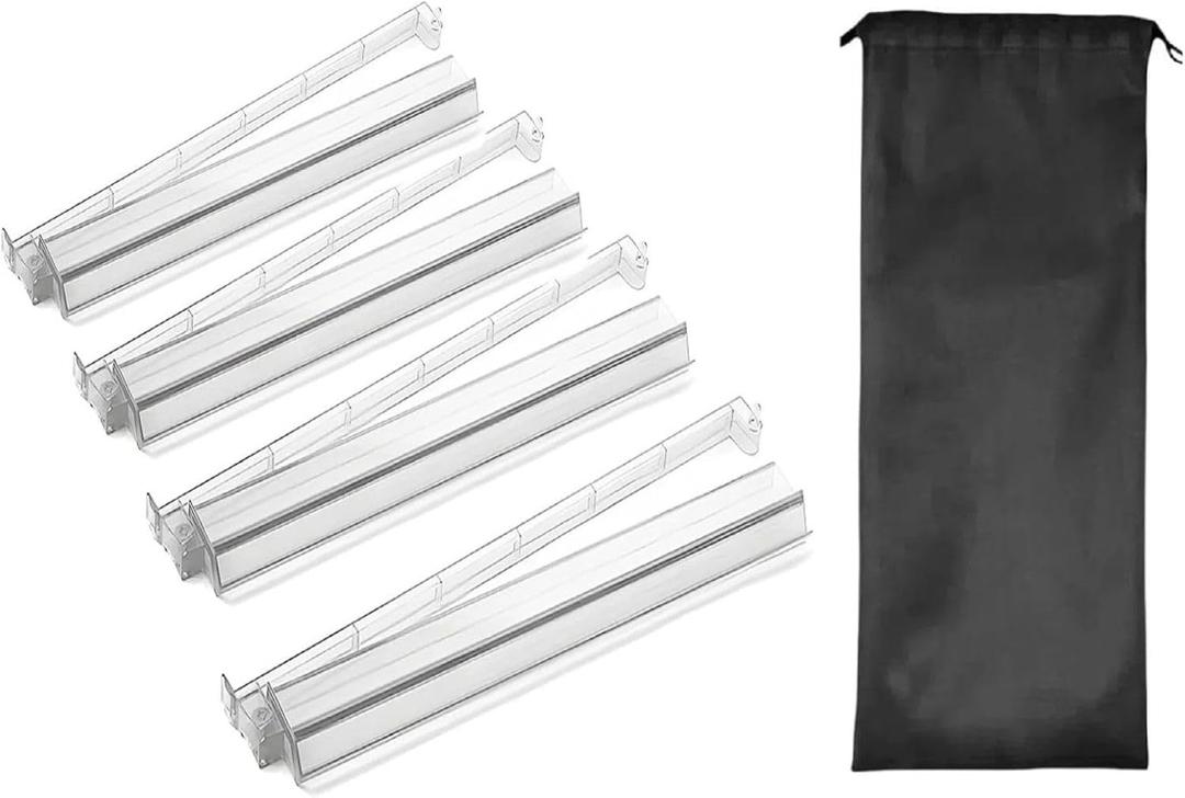 Mahjong Racks with Pushers Set of 4, Clear Acrylic All-in-One Tile Rack & Pusher Combo, Modern American/Chinese Mahjong Accessories with Storage Bag (4 Clear)