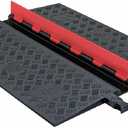 Checkers 1 Channel Low Profile Drive Over Cable Protector with Built in ADA Compliant Ramp, Heavy Duty Loads up to 46,000 Pounds, Polyurethane Construction, Orange/Black, GD1X75-O/B