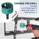 TV Wire Hider Kit for Wall Mount TV, White in Wall Cable Management Kit, Includes 2 Pass Throughs and Hole Saw Drill Attachment for Easy Install