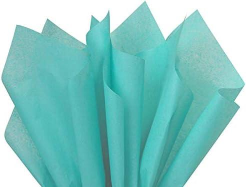 Caribbean Teal Tissue Paper Squares, Bulk 24 Sheets, Premium Gift Wrap and Art Supplies for Birthdays, Holidays, or Presents by Feronia packaging, Large 20 Inch x 26 Inch