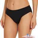 Period Swimwear Leakproof Bikini Swim Bottoms Proof Menstrual Bathing Suit Bottoms for Teens Girls Women (Small, Black-low Waisted)