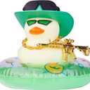 2 x Colorful Car Rubber Ducks Expressive Duck Dashboard Decorations Accessories with Mini Hat Swim Ring Necklace Sunglasses and Cool Prop for Car Dashboard Decorations Home Decor(F8)