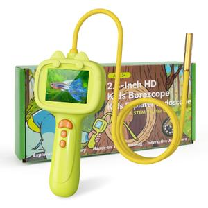 Rechargeable Kids Borescope Snake Camera Toy with Light: STEM Science Educational Birthday Gift Ideas for 4 5 6 7 8 9 10 Years Old Boys Girls Outdoor Nature Exploration Activities/Games (PALE GREEN)