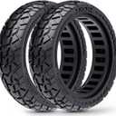 10x2.5 Scooter Tires 2-Pack Tubeless - 60/70-6.5 Airless Off-Road Replacement for Segway Ninebot Max G30/G2, Gotrax G6/G5/G MAX/ECLIPSE (Black)
