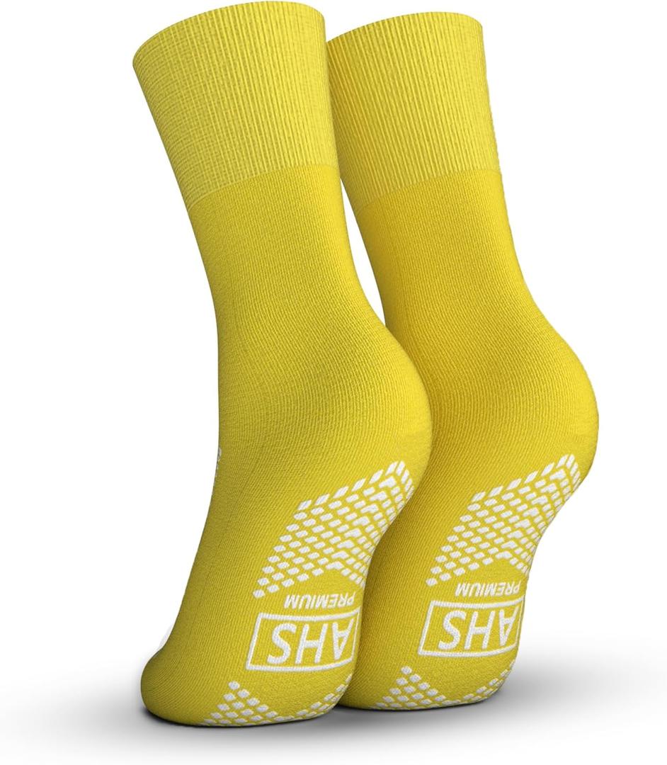 AMERICAN HOSPITAL SUPPLY Non-Slip Hospital Socks, Anti-Skid, Anti-Slip Gripper Socks for Medical or Home Use, Yellow, XXX-Large, 1 Pair
