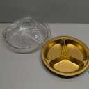 Baderke 1 Set 10" Taco Tuesday Divided Serving Platter Taco Bar Serving Set for a Party, Chip and Dip Tray Sets for Party, Appetizer Tray for Salsa, Snacks(Gold)