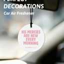 Pink Christian Car Air Freshener 4 Pcs, Coquette Pink Bow Bible Verse Religious Hanging Air Freshener for Cars Closet Drawer Books, Cute Christian Car Accessories Mirror Decor for Women