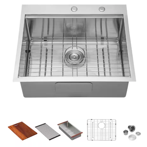 16-Gauge Stainless Steel 25 in. Drop-In Single Bowl Workstation Kitchen Sink with Cutting Board and Strainer
Questions & Answers (1)
+3
Hover Image to Zoom

Share

Print
