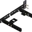 Headboard Brackets for Metal Bed Frame, Adjustable Universal Brackets for Headboard with Footboard Extension Fit Twin Full Queen King 2 Pack Matte Black (12.5''x11.5'')