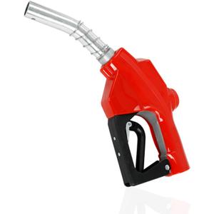 1" NPT Auto Fuel Nozzle, Auto Shut Off Fuel Nozzle with 3-speed Padlock, Spout 1" for Gasoline, Diesel, Biodiesel and Kerosene, Red