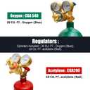 MIU-1516 Oxygen Acetylene Torch Kit W/Gas Tank (Metal ABS), Portable brazing torch kit with Gauge Oxygen Acetylene Welding Cutting Torch Kit
