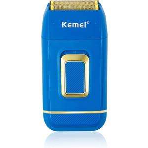 KEMEI Foil Shaver Double Electric Shaver for Men Electric Razors Head Shaver for Bald Men Barber Supplies Hair & Beard Trimmer Cordless Rechargeable, Blue