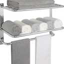 Towel Rack for Bathroom, DEWVIE 23 Inch Tower Holder with Tower Bars, SUS 304 Stainless Steel Lavatory Bath Towel Shelf Towel Hanger Wall Mount, 3-Tier (Brushed Nickel)