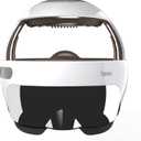Breo iDream5s Electric Head Massager, 3-in-1 Head &Eye & Neck Massage Helmet with Heat, APP Control, Cordless Design for Relieve Migraine & Stress, Adjustable Size, Removable Goggles, White-Unisex