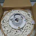 Capslpad Wood Beaded Flush Mount Ceiling Light Antique Rustic Mini Chandelier 3-Light White Boho Light Fixture for Dining Room,Nursery Room,Bedroom,Girl Room,Hallway,Entryway,Passway