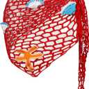 ZAFUL Crochet Sarong Coverups for Women Beach Vacation Starfish See Thru Tie Side Bathing Suit Cover Up Mini Skirt (Red)