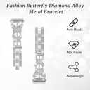 Bling Band, Compatible for Fitbit Versa 2/1/Lite/SE, 22mm Diamond Butterfly Stylish Women Strap Replacement for Fitbit Versa Smartwatch