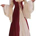 Renaissance Costume Women Medieval Dress for Ren Fair Halloween Cosplay. L-XL