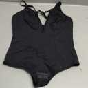 SHAPERIN Women's Deep V Neck Bodysuit Double Lined Plunge Tummy Control Shapewear Thong Body Suits Backless Cami Tank (Medium, Black)