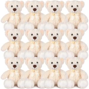 Zhanmai 12 Pcs 14 Inch Bear Stuffed Animal Bulk Operation Gifts for Valentine's Day Bulk Plush Stuffed Bear for Bridal Anniversary Shower Gifts (White)