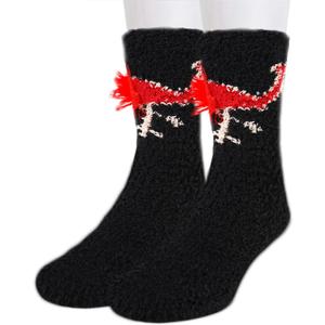 Benefeet Sox Mens Fun Fuzzy Slipper Socks Funny Fluffy Cartoon Animal Soft Socks Plush Coral Fleece Cozy Sleeping Sock (Red Flamingo)