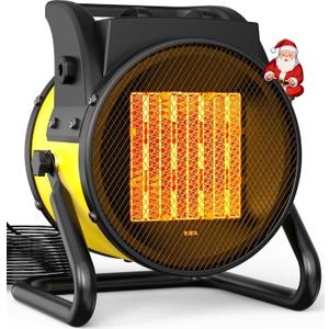 Outdoor Heaters for Patio, 1500W Outdoor Space Heater with 3S PTC Fast Heating, 3-Mode Electric Patio Heater for Greenhouse, Garage, Deck & Patio, Overheat Protection Yellow