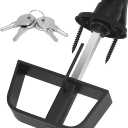 Shed Door T-Handle Lock Latch Kit with 4 Keys, Shed Barn Coop Storage Door T-Lock Set, Adjustable 5-1/2" Stem, Heavy-Duty Zinc Alloy, Black Powder Coated Left Lock - 1pack