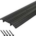 Heavy Duty Corrugated Aluminum Door Threshold for Exterior Doors- Door Saddle- Metal Flooring Transition Strip- Door Sill Extension- 4" W,1/2" H,35.43" L,Black Anodized, Mill Finish,1Pc