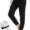 FULLSOFT Thick Fleece Lined Sweatpants for Women-Thermal Warm Athletic Joggers with Pockets Lounge Pants for Running Winter (S, Black)